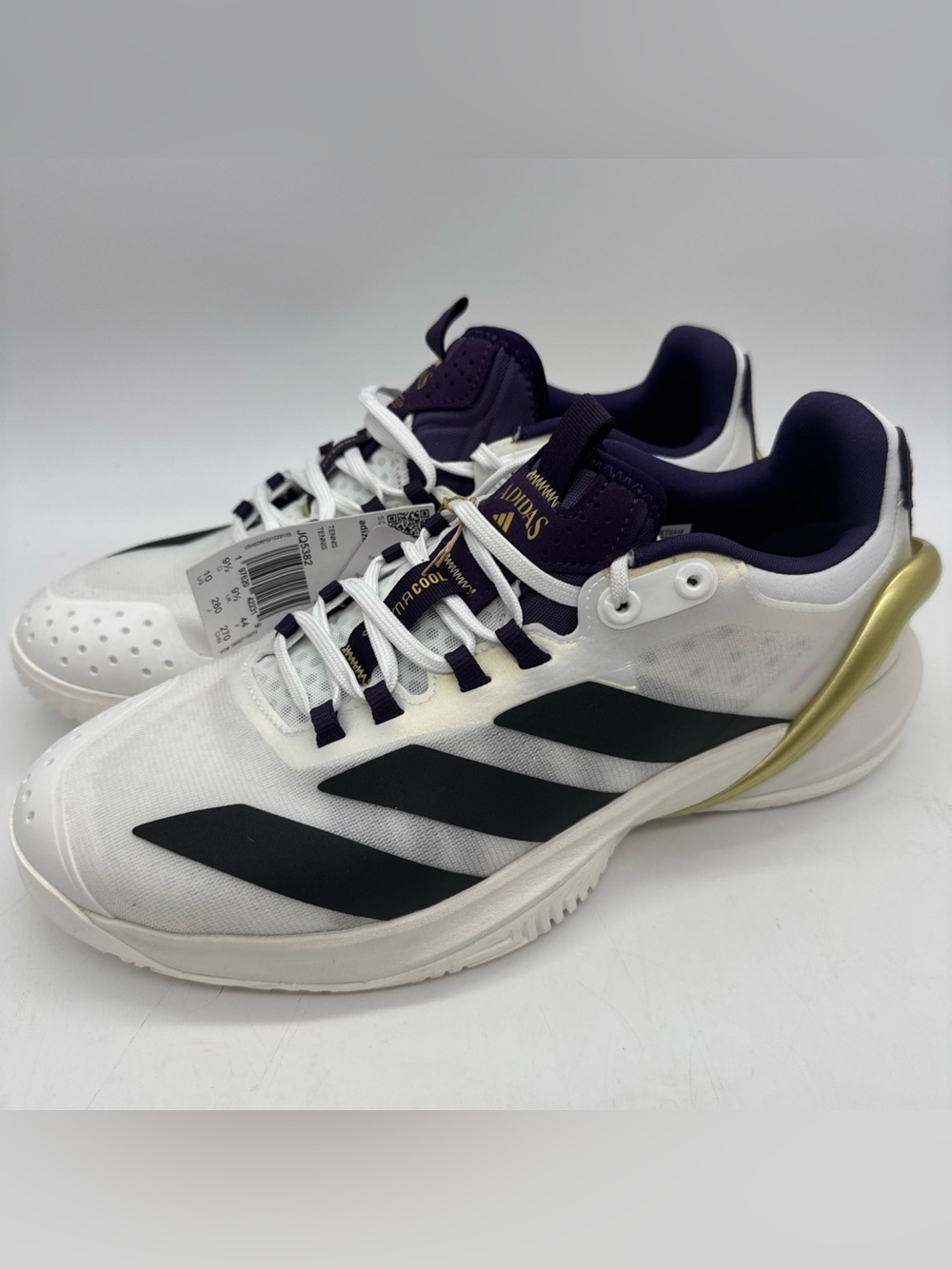 Adidas Men's Adizero Cybersonic Tennis Shoes White Purple Gold Size 10 JQ5382 - Picture 3 of 8